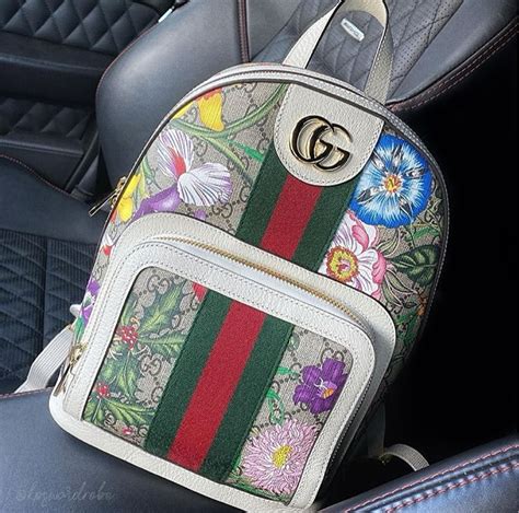 floral gucci backpack|brown leather gucci backpack.